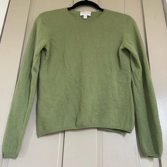 Charter Club 2 Ply 100% Cashmere Women's Green Sweater Shirt Soft Comfy Summer - Picture 5 of 14
